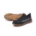 Low Price Durable Men Sport Black Steel Rubber Soles Safety Shoes